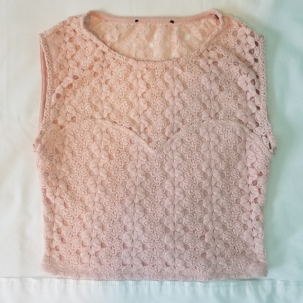 Pink Lace Crop Top
